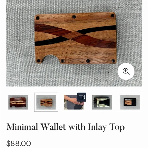 Davin & Kessler handmade Hawaiian koa wood wallet and tool *New without box
